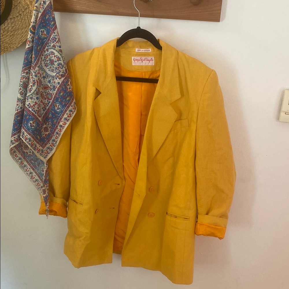 Bright Yellow Double-Breasted Blazer
